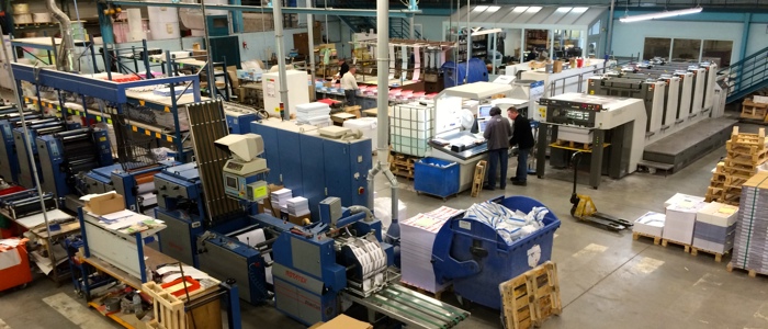 visite de l'usine de production d'imprimerie en ligne